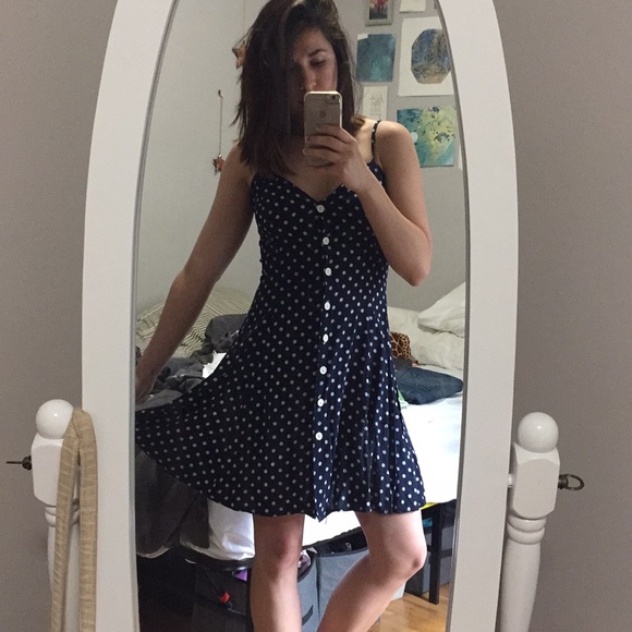 Dresses & Skirts - Vintage blue and white polka dot dress